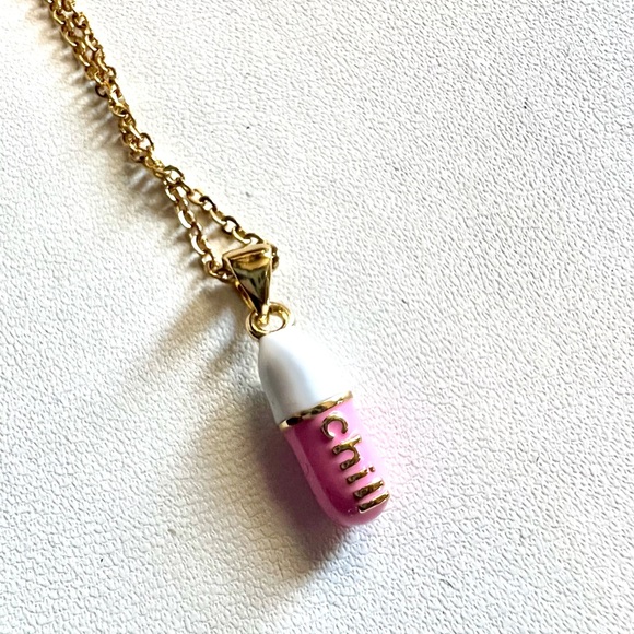 Pink Chill Pill Necklace - Picture 3 of 5